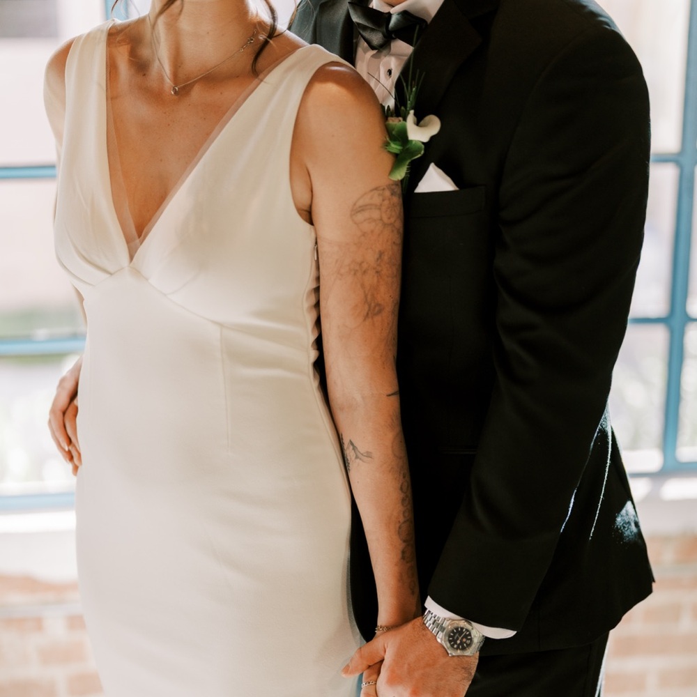 Classic White Wedding Dress - Size M